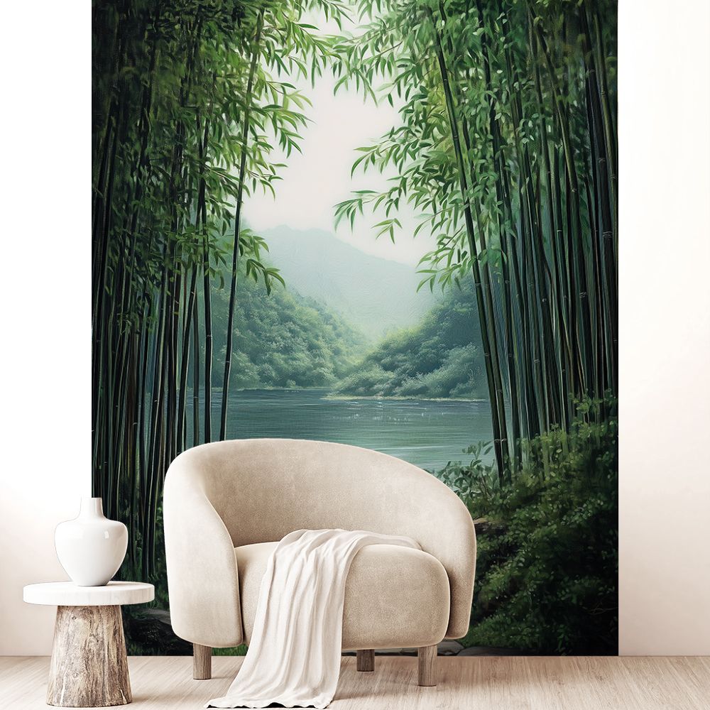 Papier peint "Bambous à l'infini"