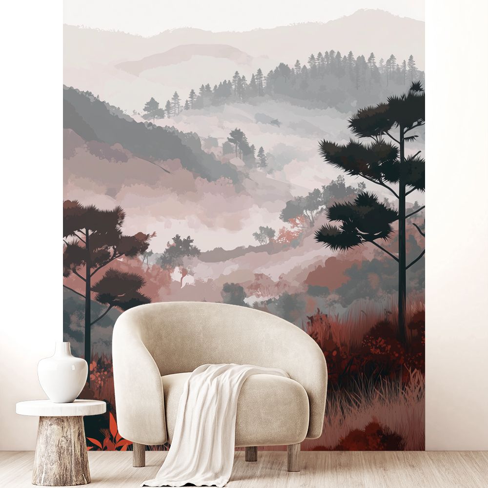 Papier peint "Paysage montagneux serein"