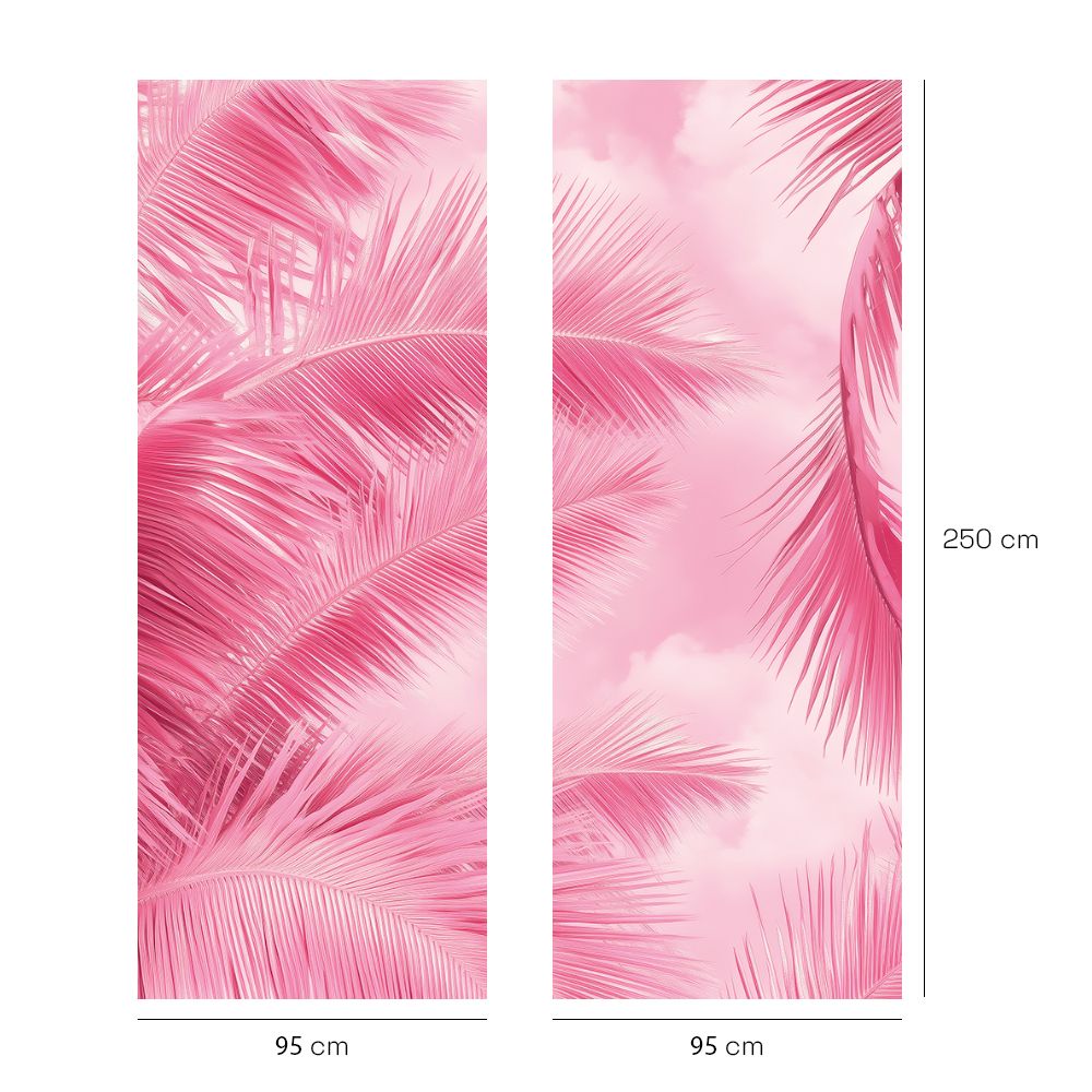 Papier peint "Palmiers roses doux"