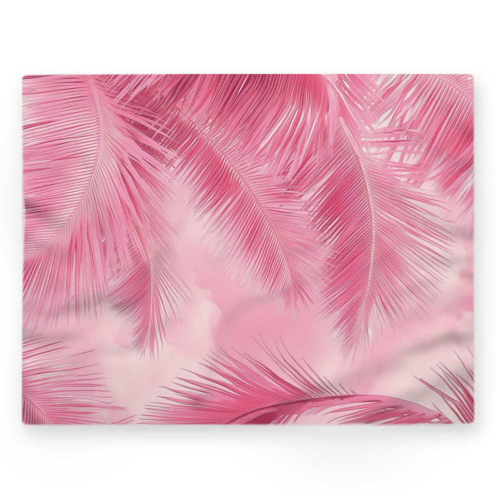 Nappe feuilles tropicales – Rose – 140×220 cm