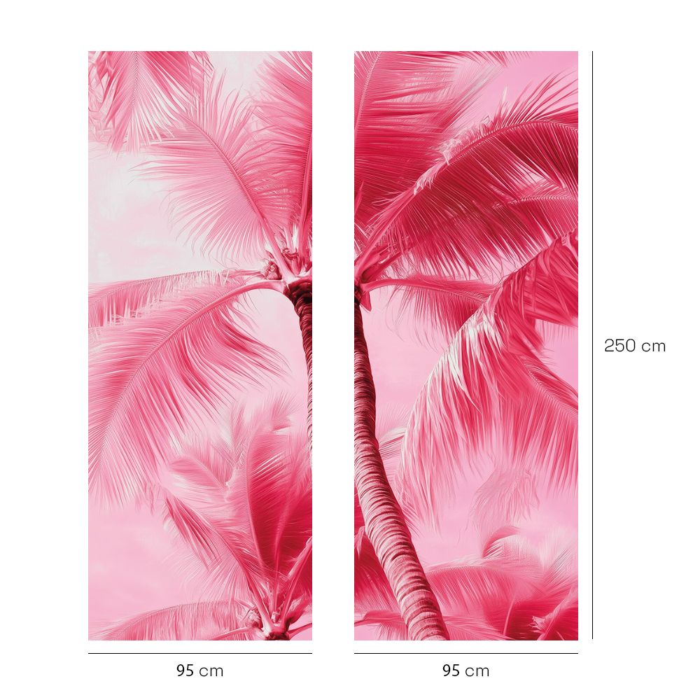 Papier peint "Palmiers roses vibrants"