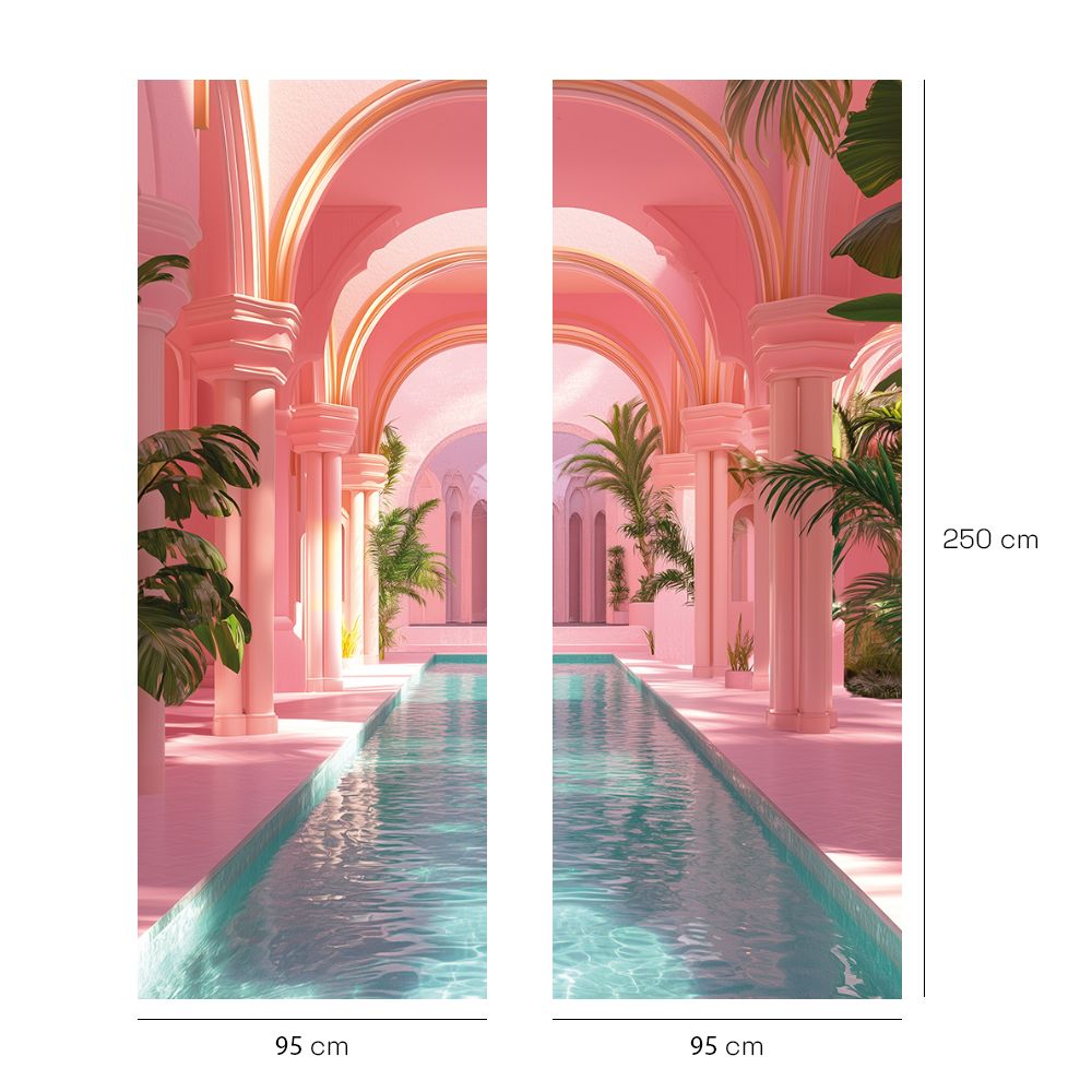 Papier peint "Arches et piscine"