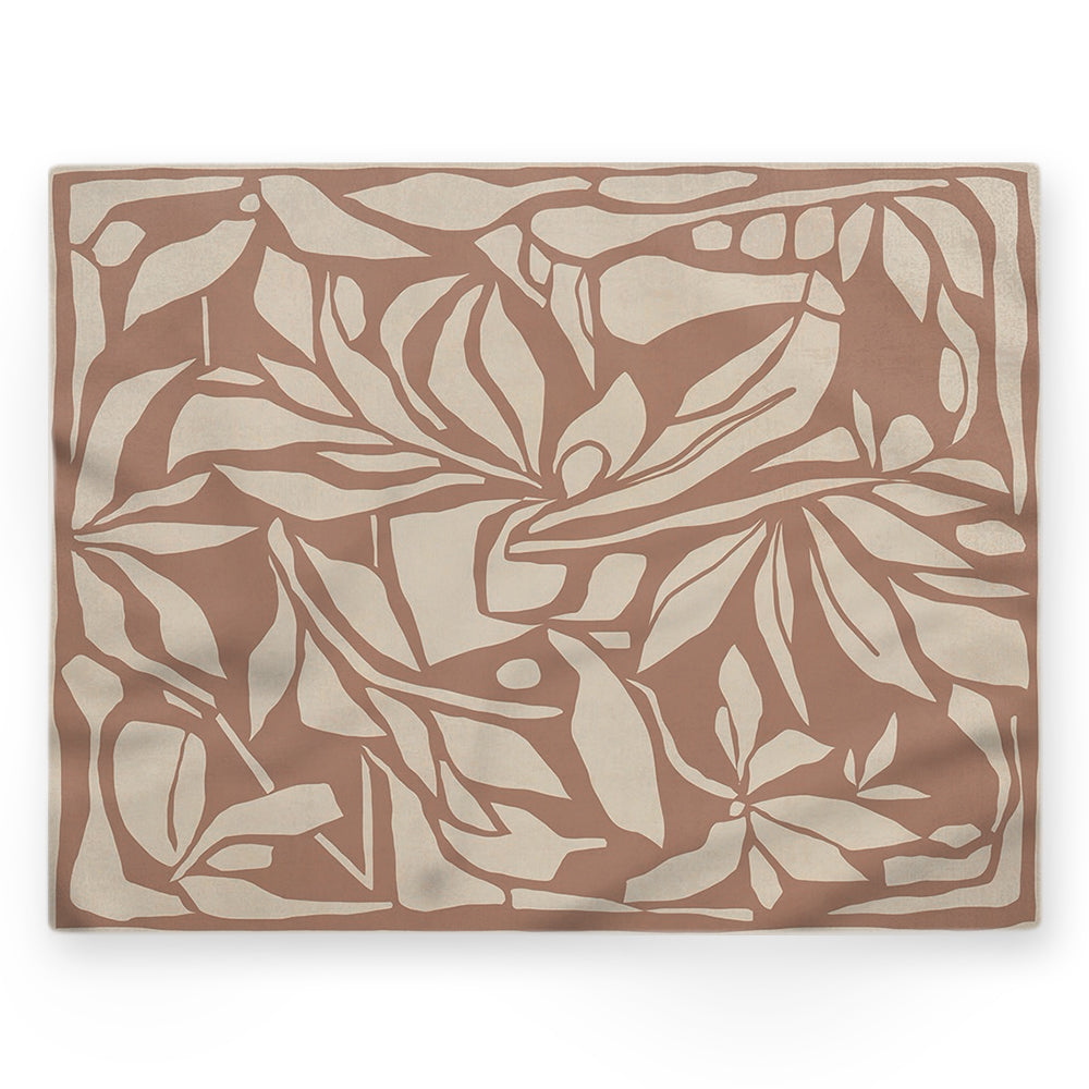Nappe feuilles – Marron – 140×220 cm