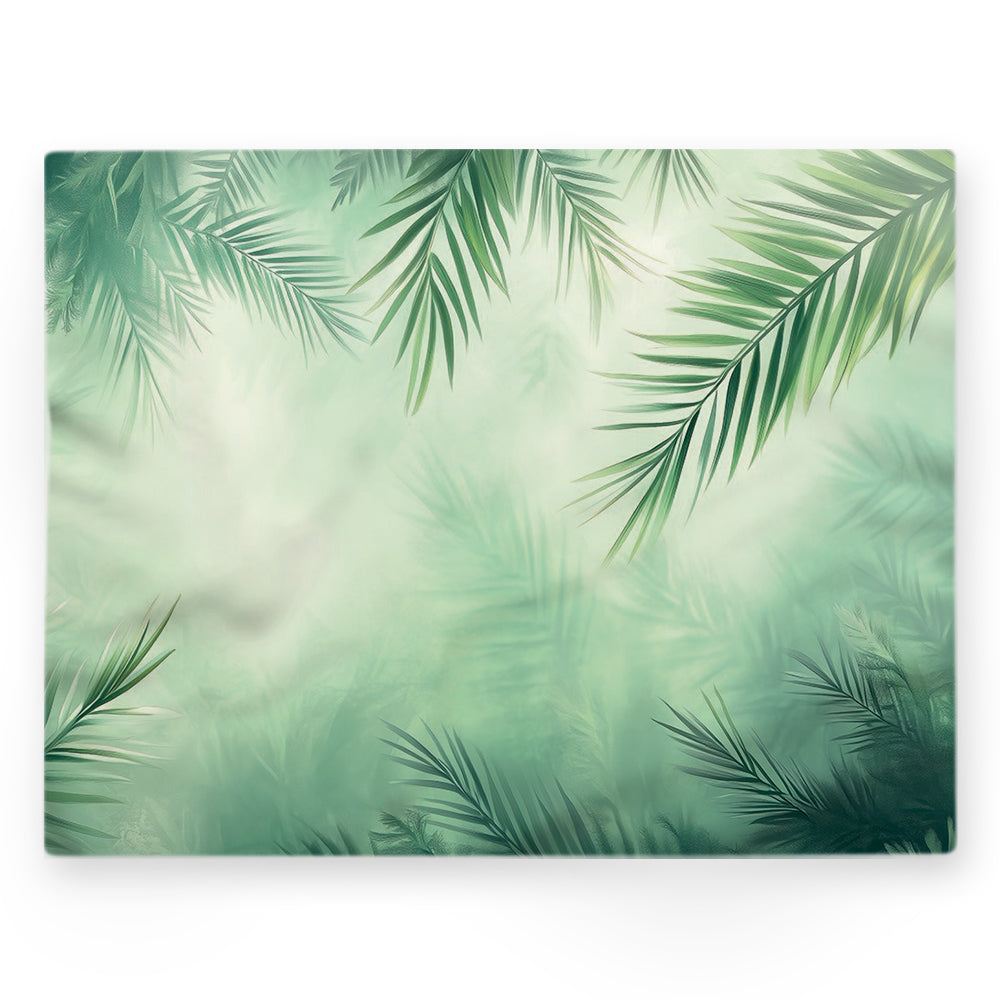 Nappe feuilles tropicales – Vert – 140×220 cm