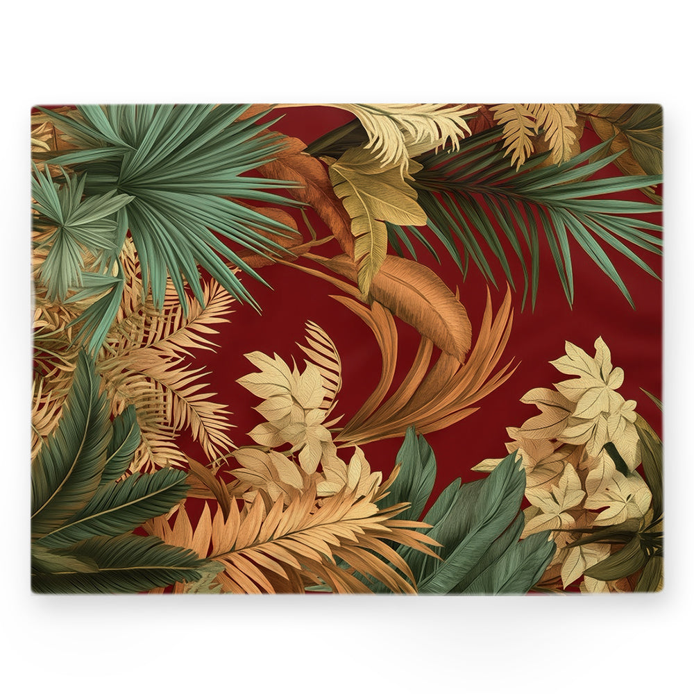 Nappe feuilles – Rouge – 140×220 cm