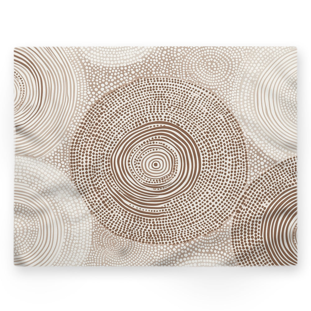 Nappe cercles – Marron – 140×220 cm
