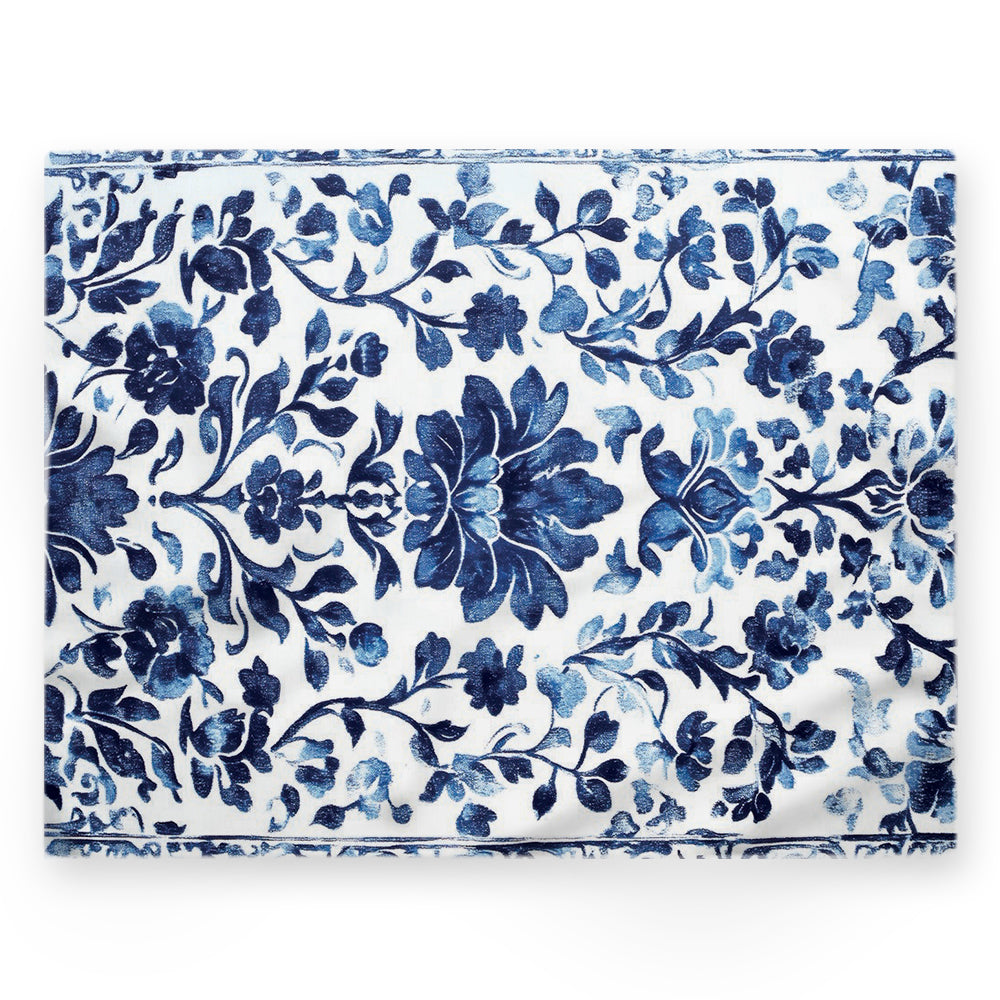 Nappe fleurs – Bleu – 140×220 cm