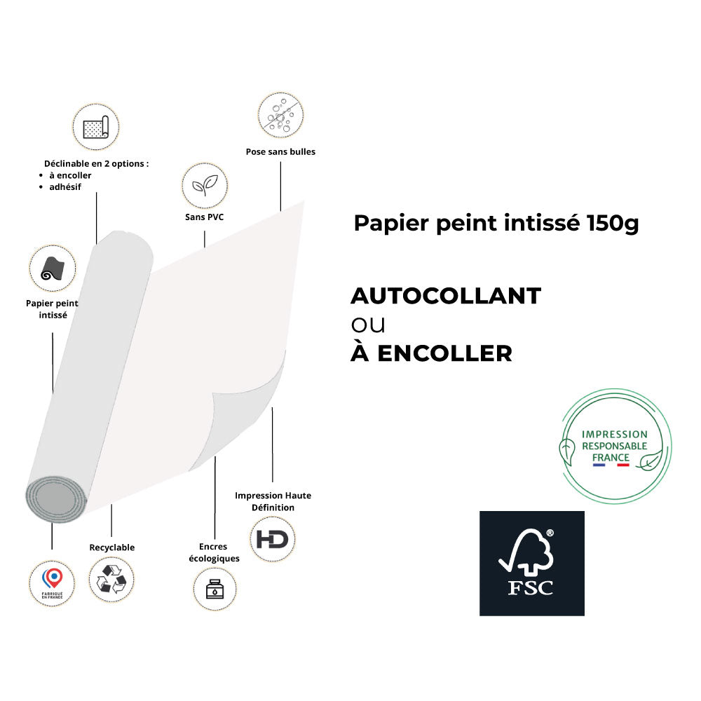 Papier peint rond "Félin abstrait coloré"
