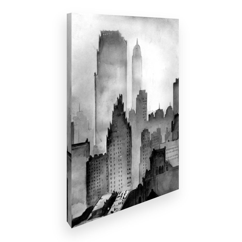 Toile Ville brumeuse