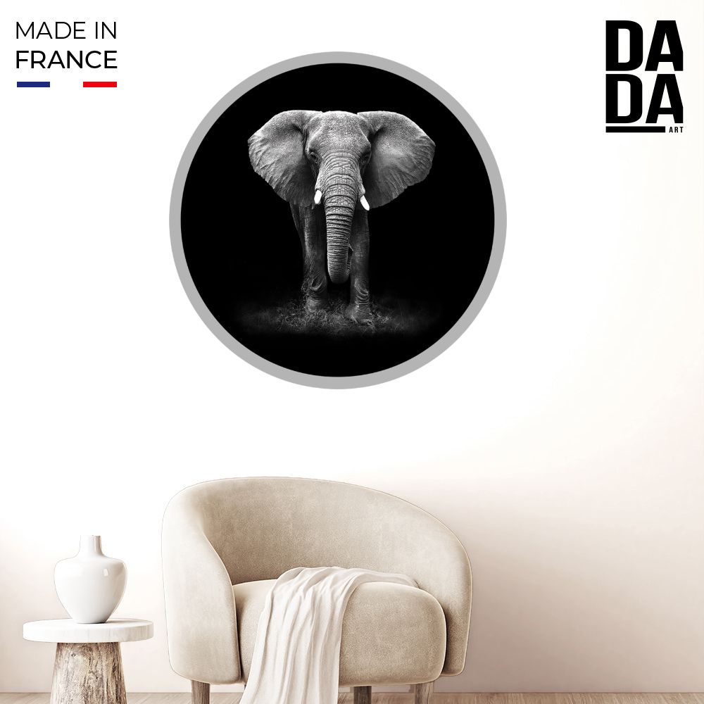 Papier peint rond "Éléphant majestueux"