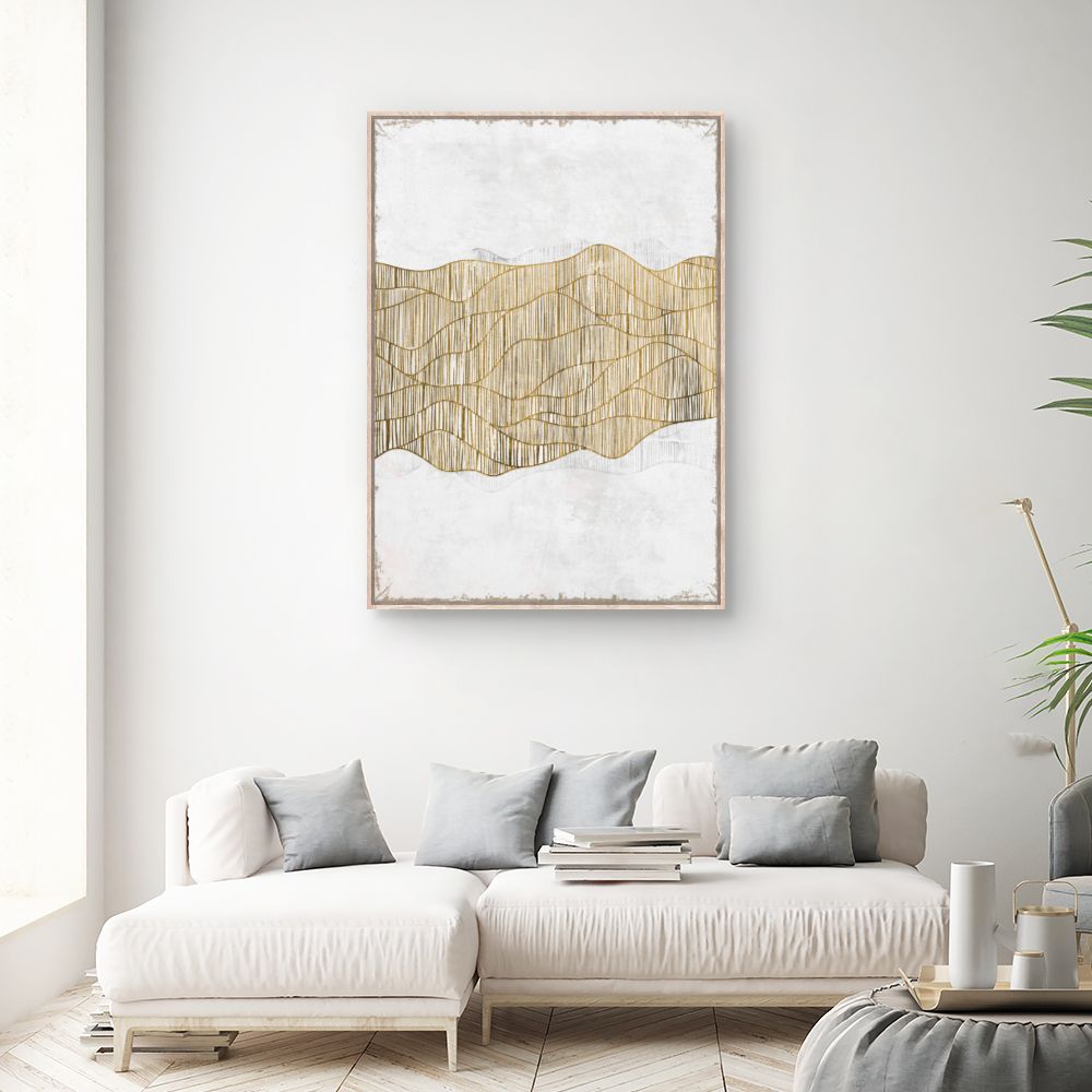 Tableau Lignes ondulées dorées