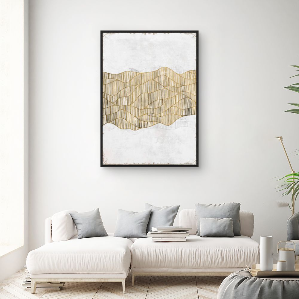 Tableau Lignes ondulées dorées