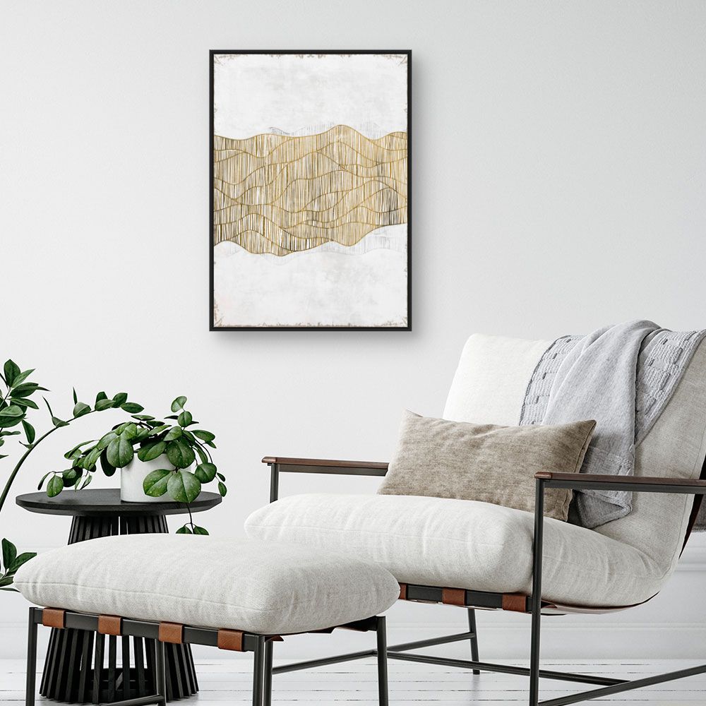 Tableau Lignes ondulées dorées