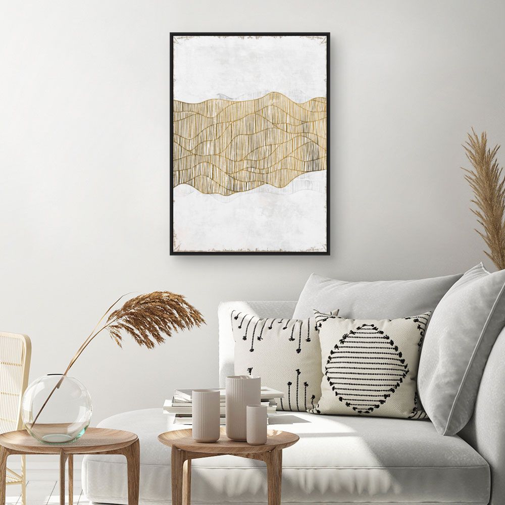 Tableau Lignes ondulées dorées