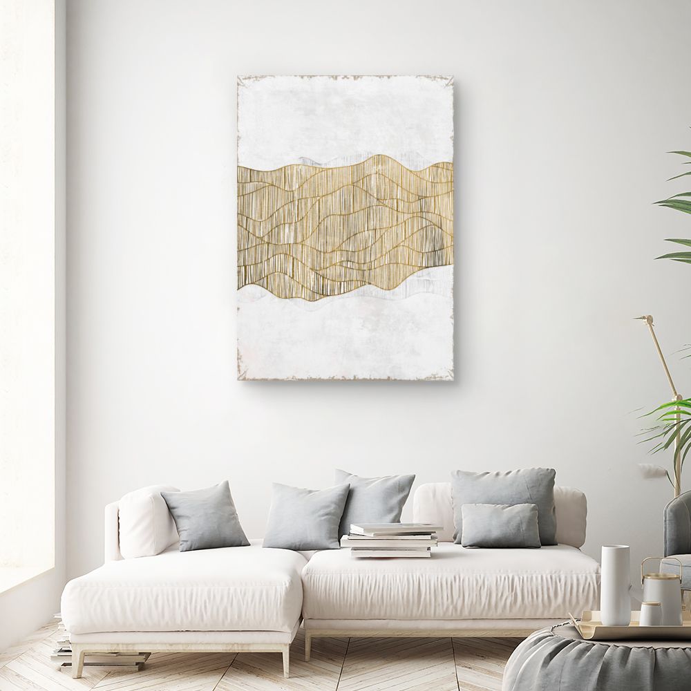 Tableau Lignes ondulées dorées