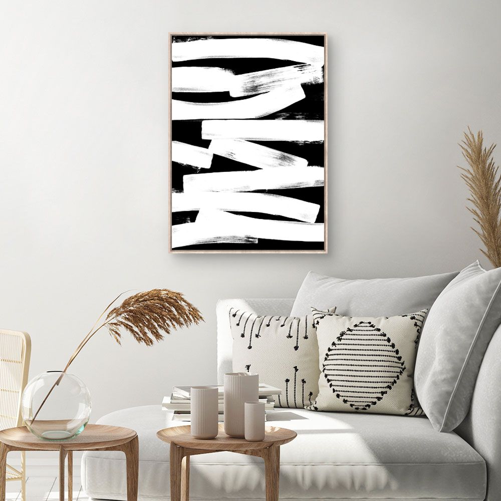 Tableau Lignes abstraites contrastées