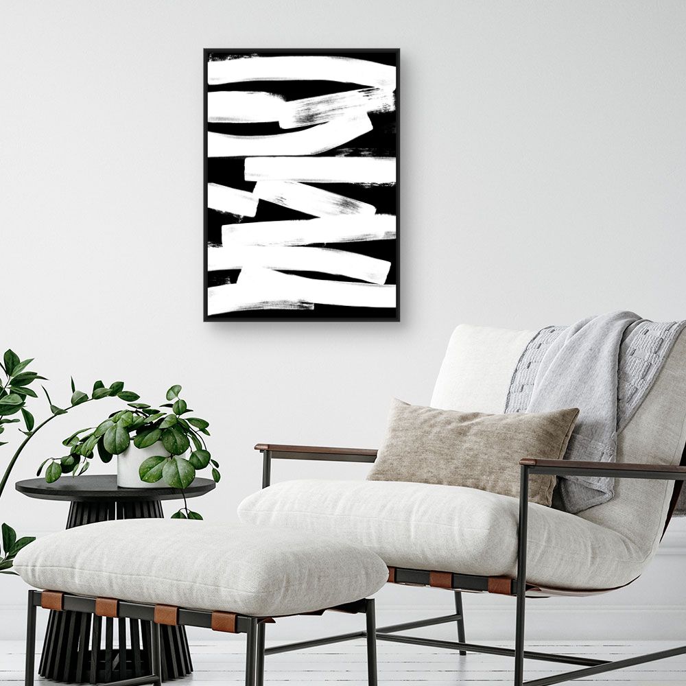 Tableau Lignes abstraites contrastées