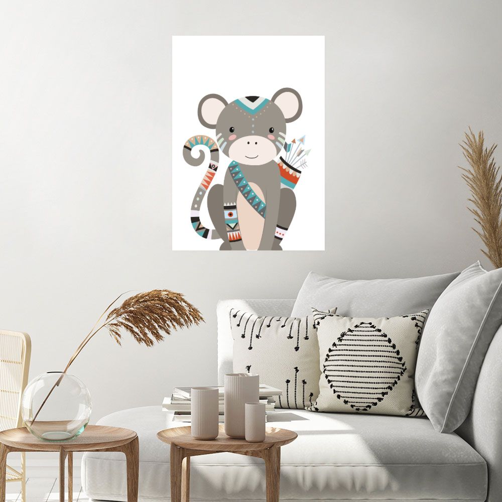 Affiche Singe bohème amusant