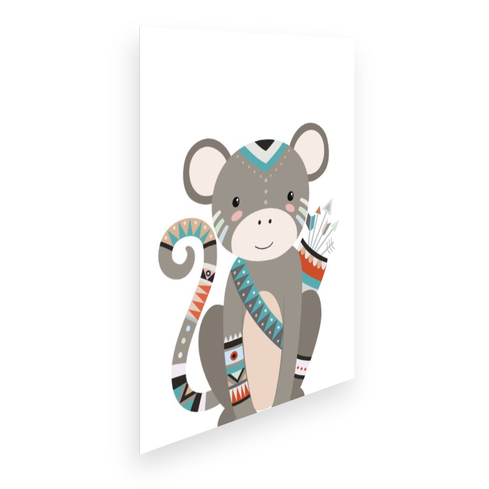 Affiche Singe bohème amusant