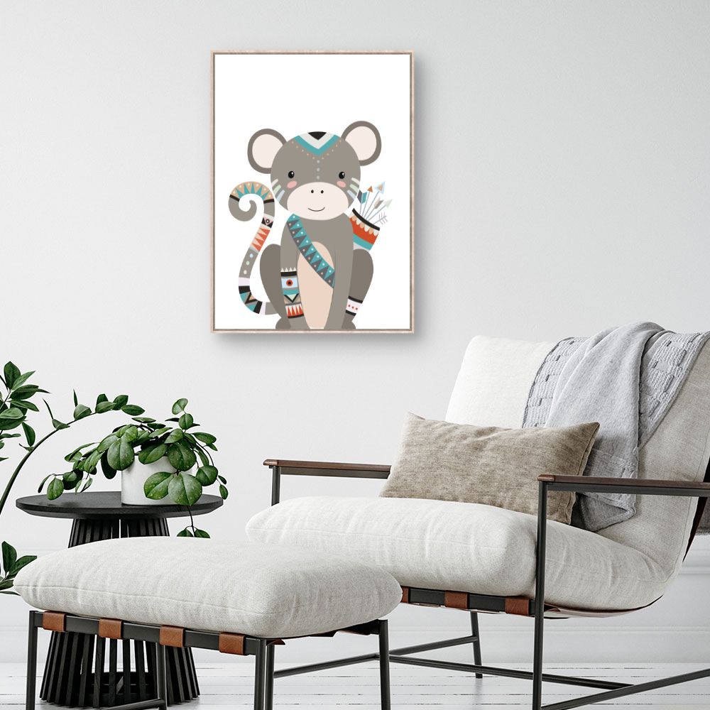 Tableau Singe bohème coloré