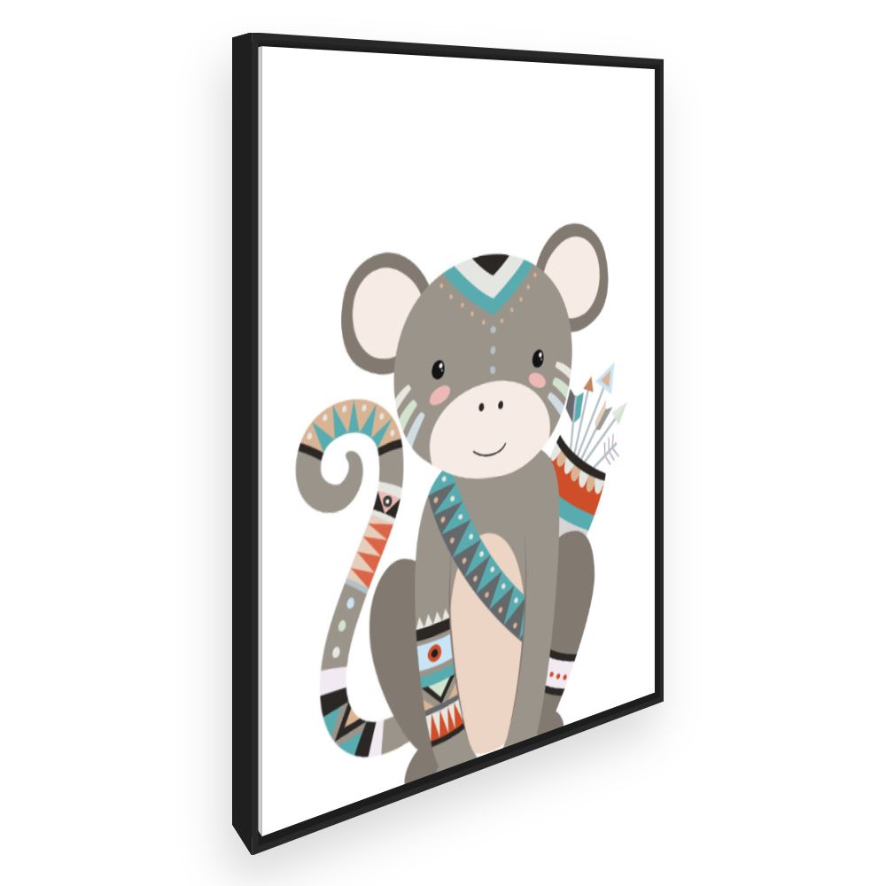 Toile Singe bohème coloré