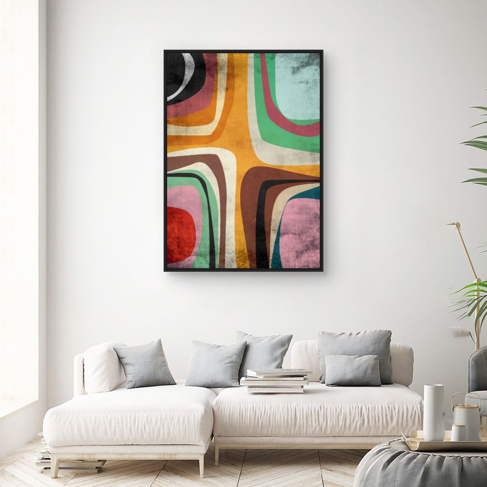 Tableau Motifs rétro vibrants