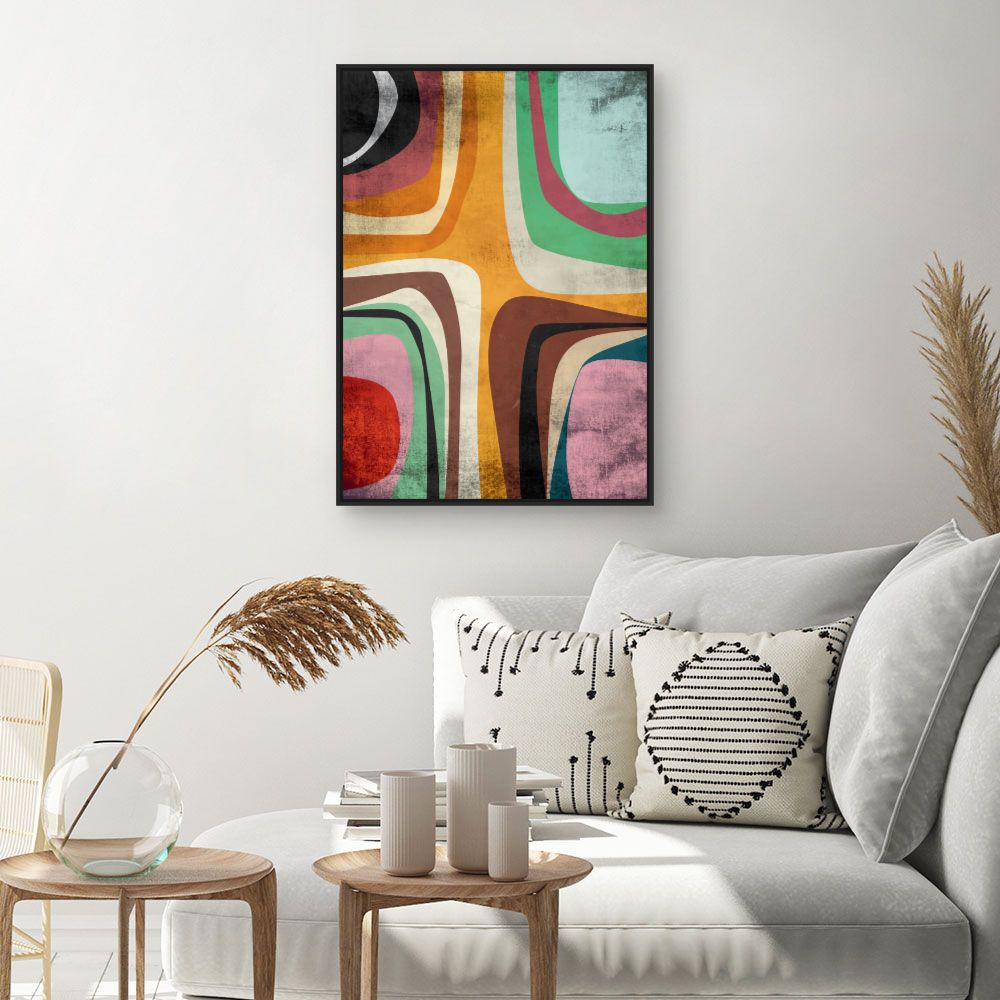 Tableau Motifs rétro vibrants