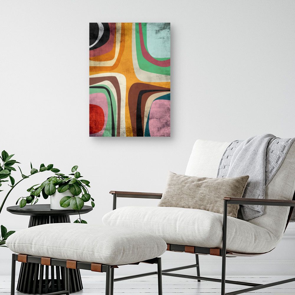 Tableau Motifs rétro vibrants