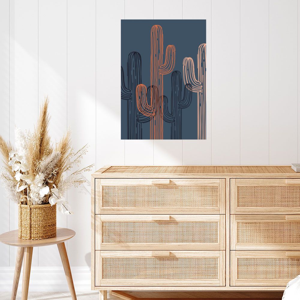 Affiche Cactus colorés modernes