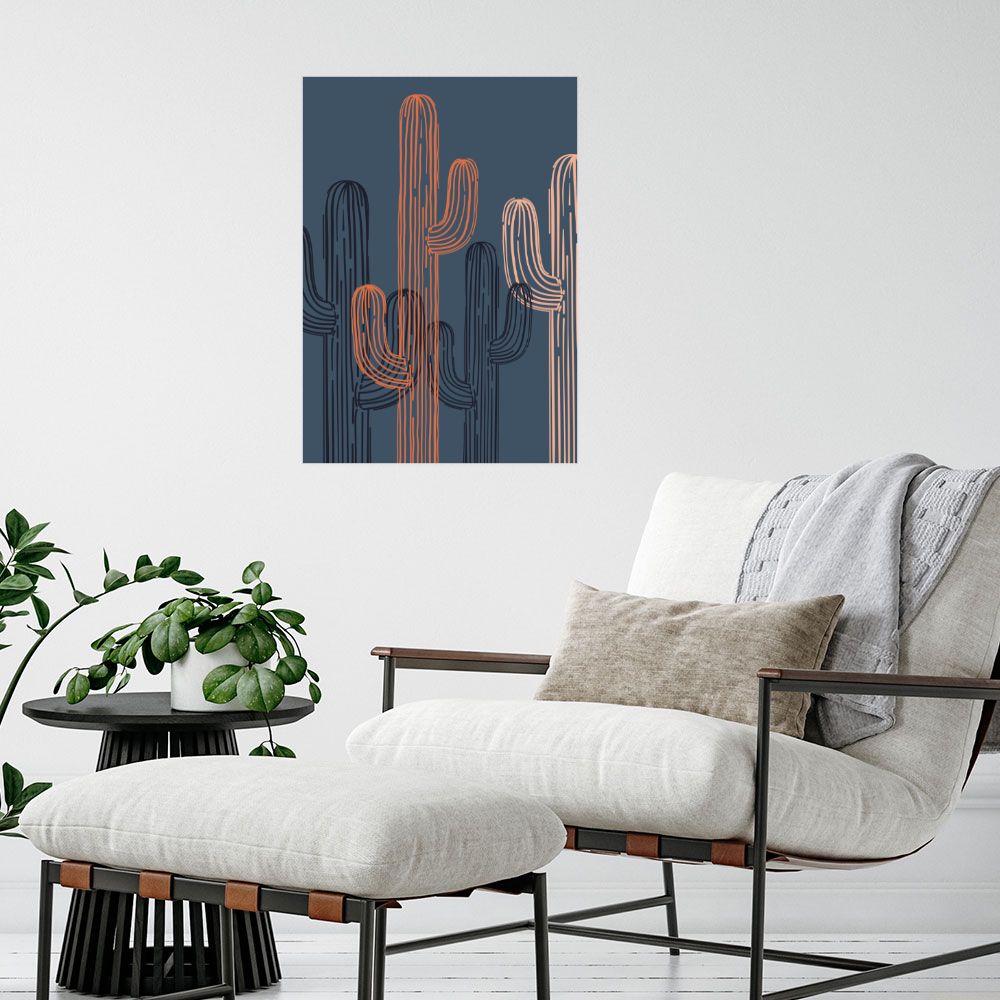 Affiche Cactus colorés modernes