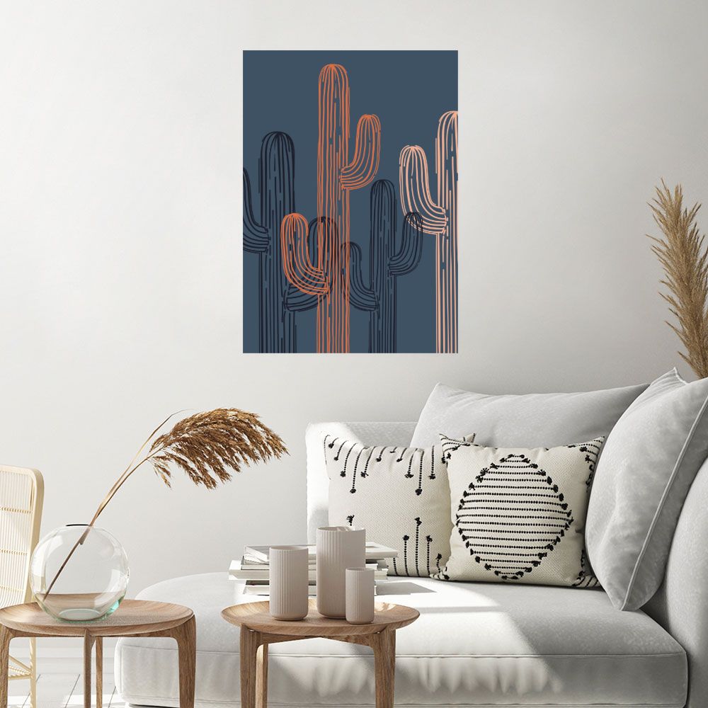 Affiche Cactus colorés modernes
