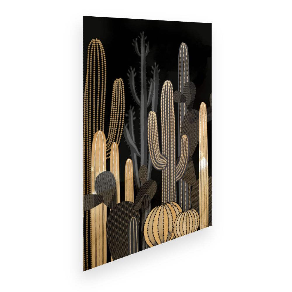Affiche Cactus dorés élégants