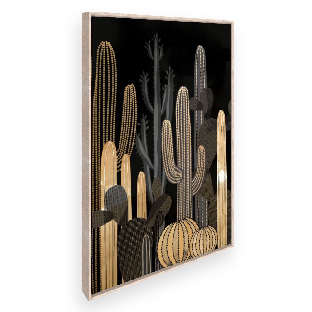 Toile Cactus dorés