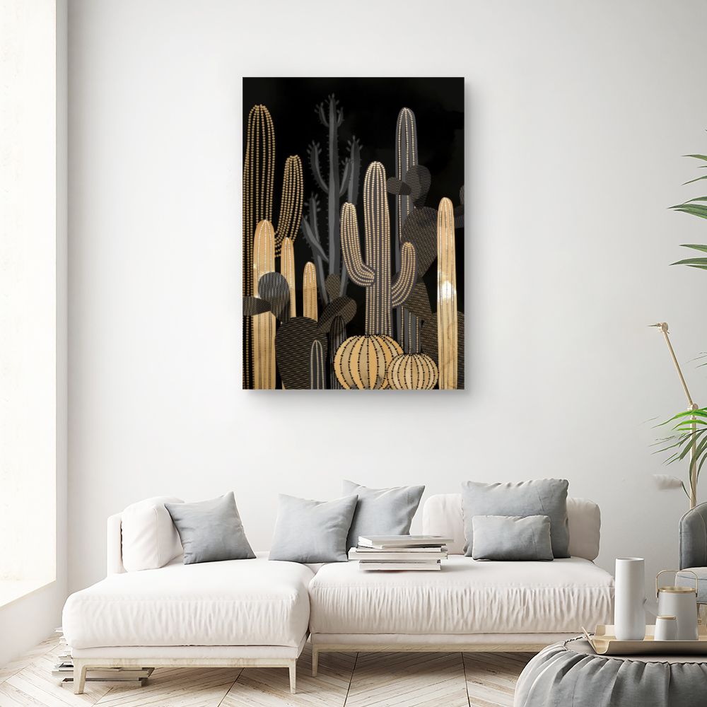 Tableau Cactus dorés