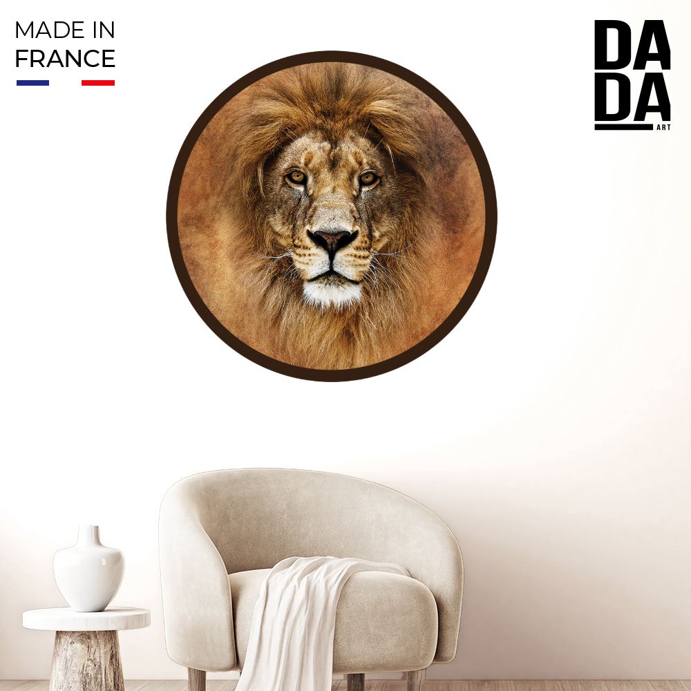 Papier peint rond "Tête de lion"