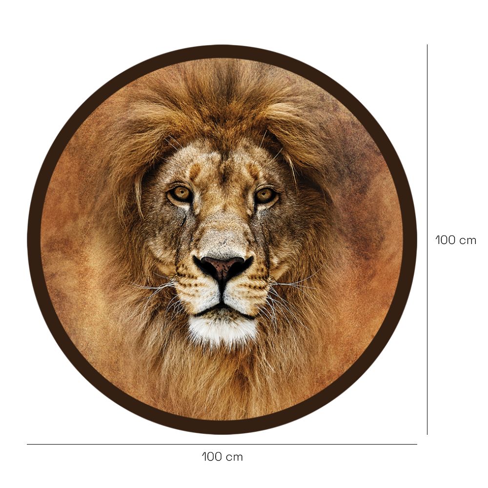 Papier peint rond "Tête de lion"