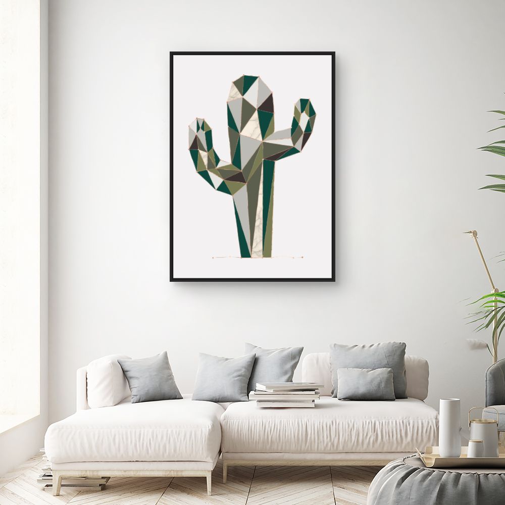Tableau Cactus géométrique