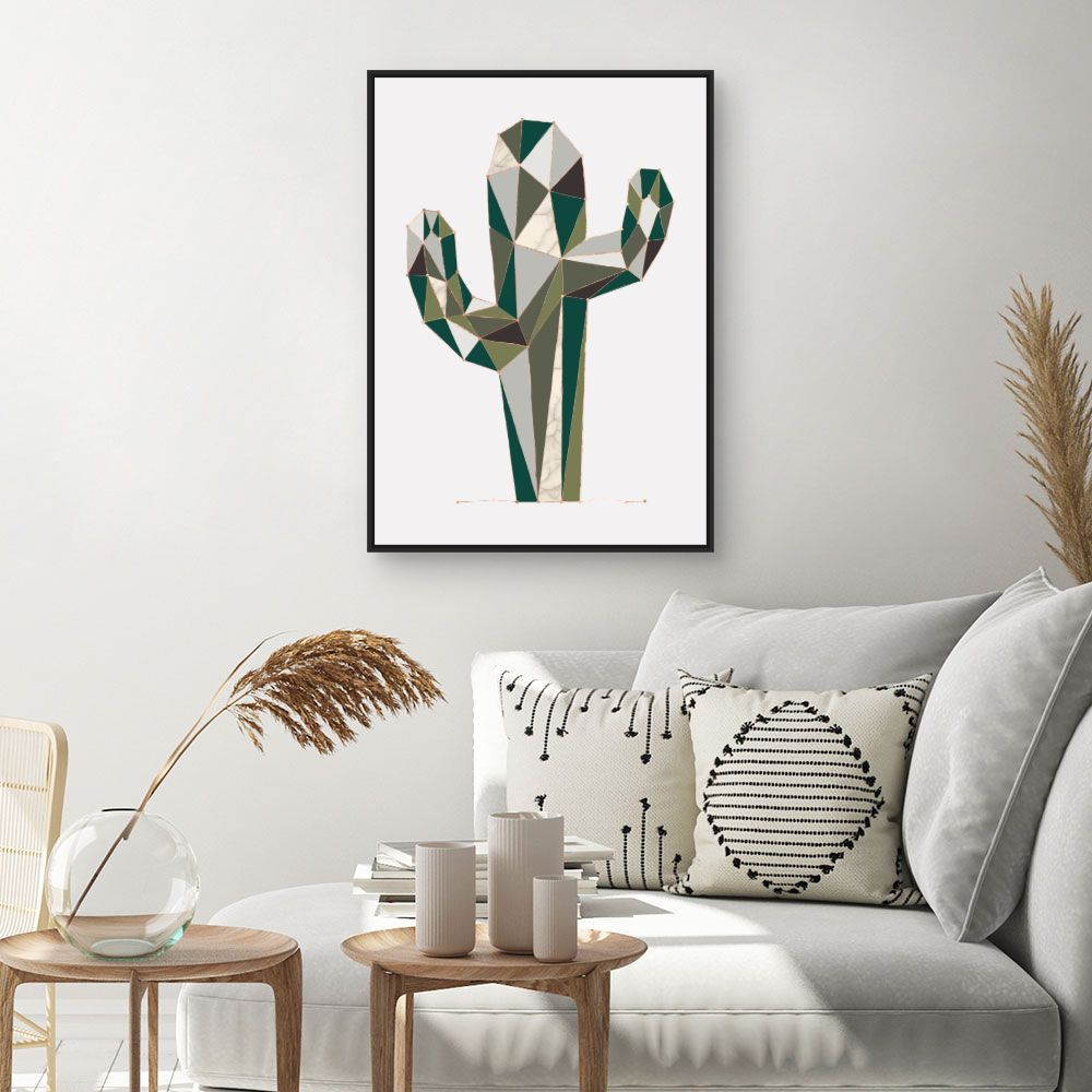 Tableau Cactus géométrique