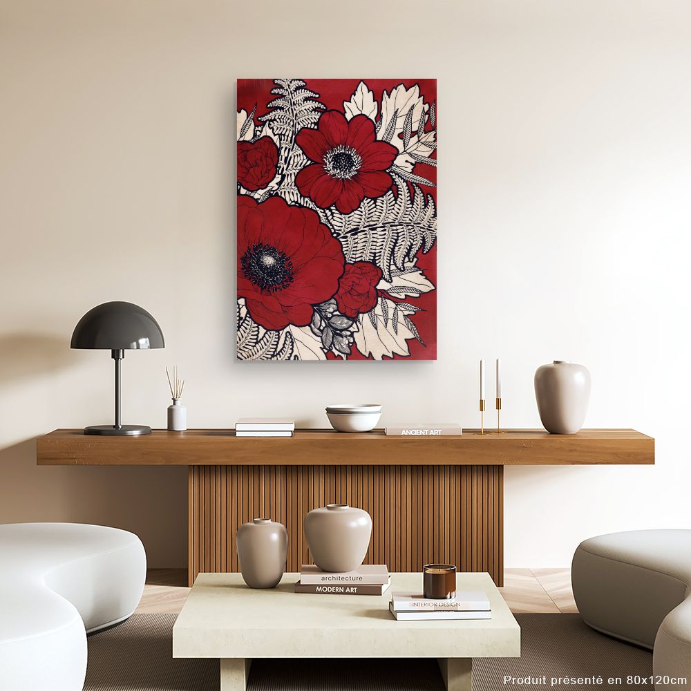 Tableau Fleurs et fougères