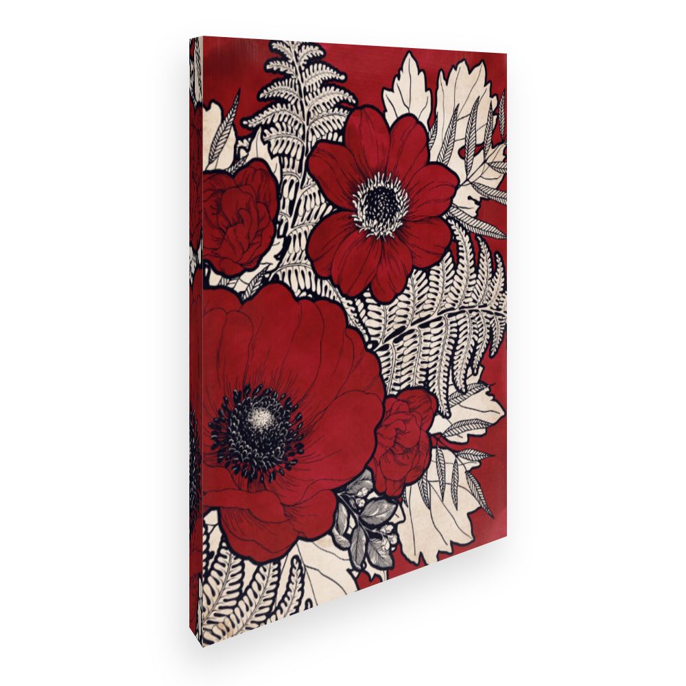 Toile Fleurs et fougères