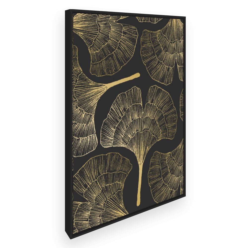 Toile Feuilles élégantes dorées