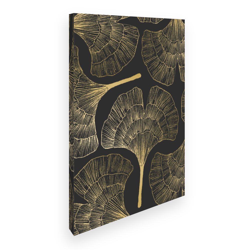Toile Feuilles élégantes dorées