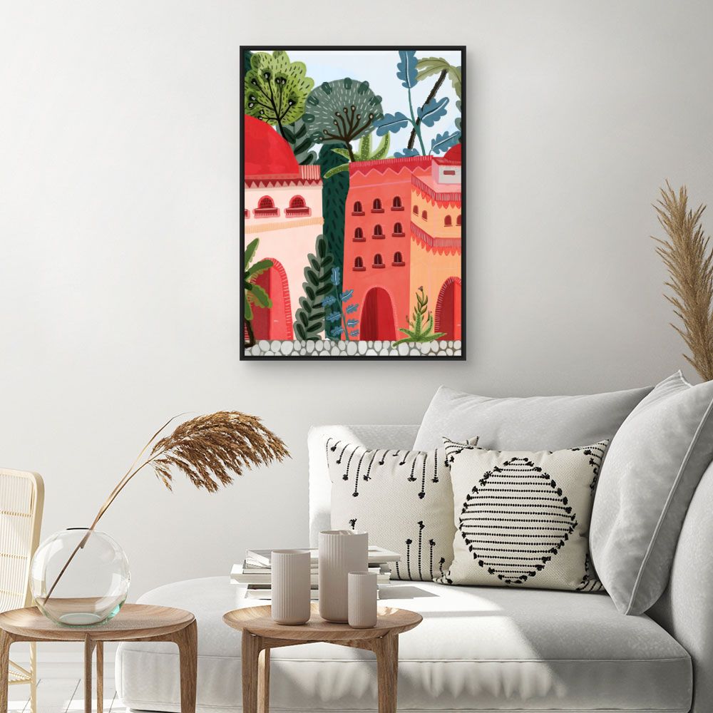 Tableau Village coloré