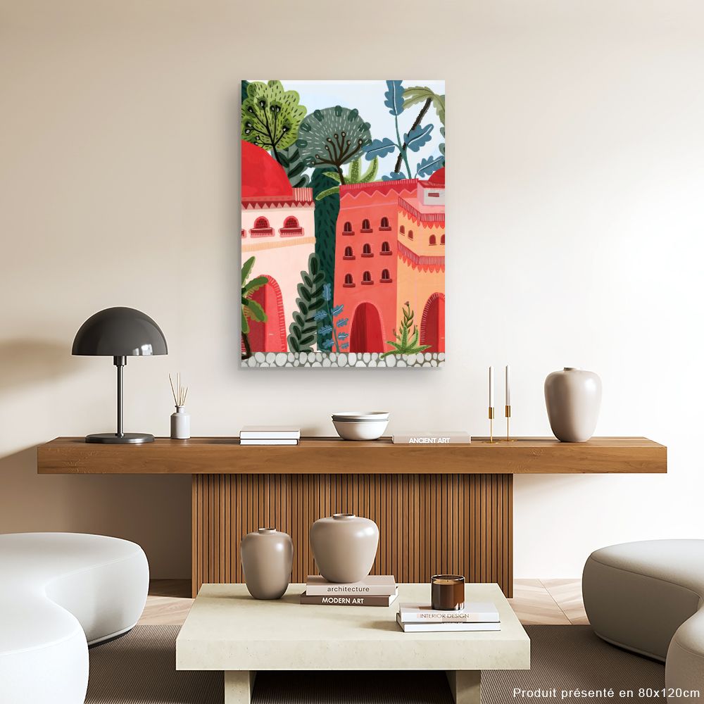 Tableau Village coloré