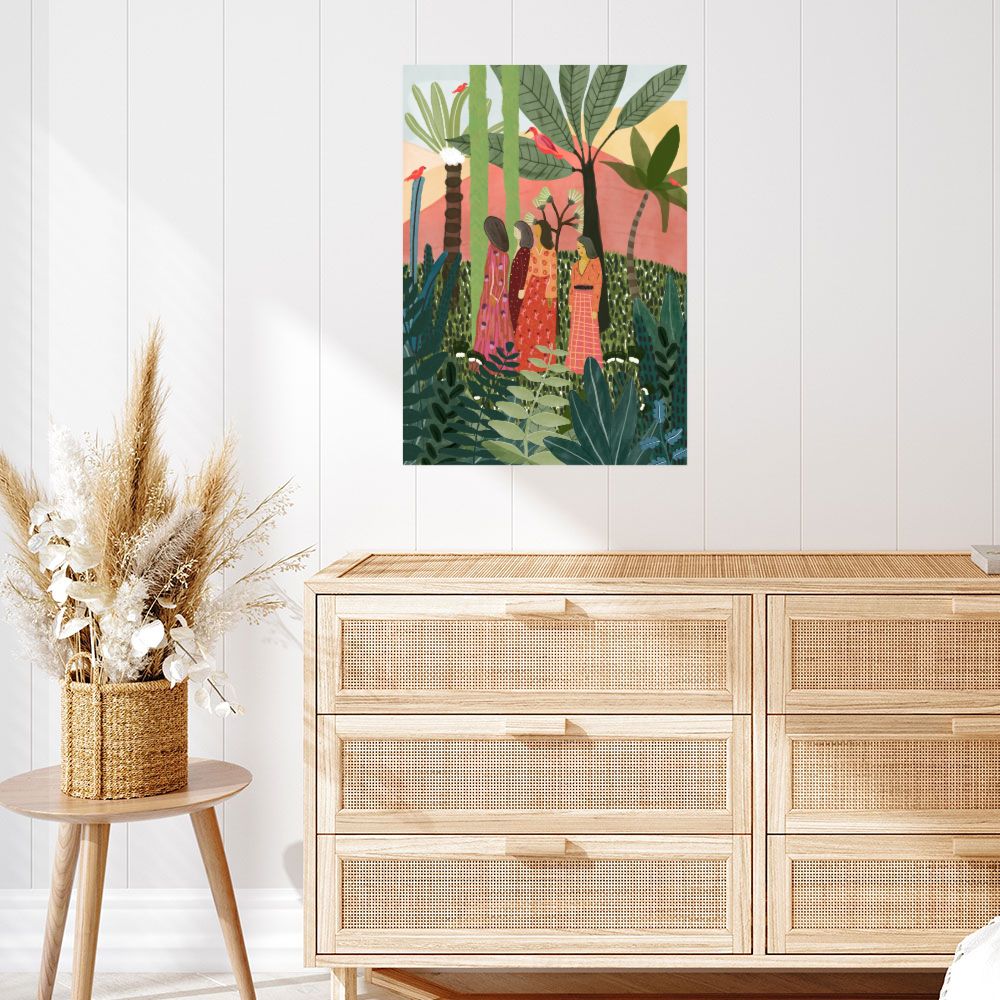 Affiche Jardin exotique vibrant