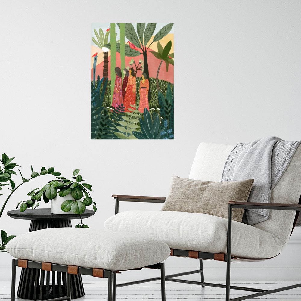 Affiche Jardin exotique vibrant