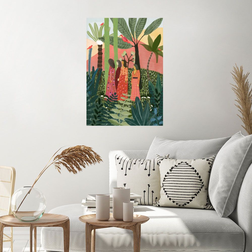 Affiche Jardin exotique vibrant