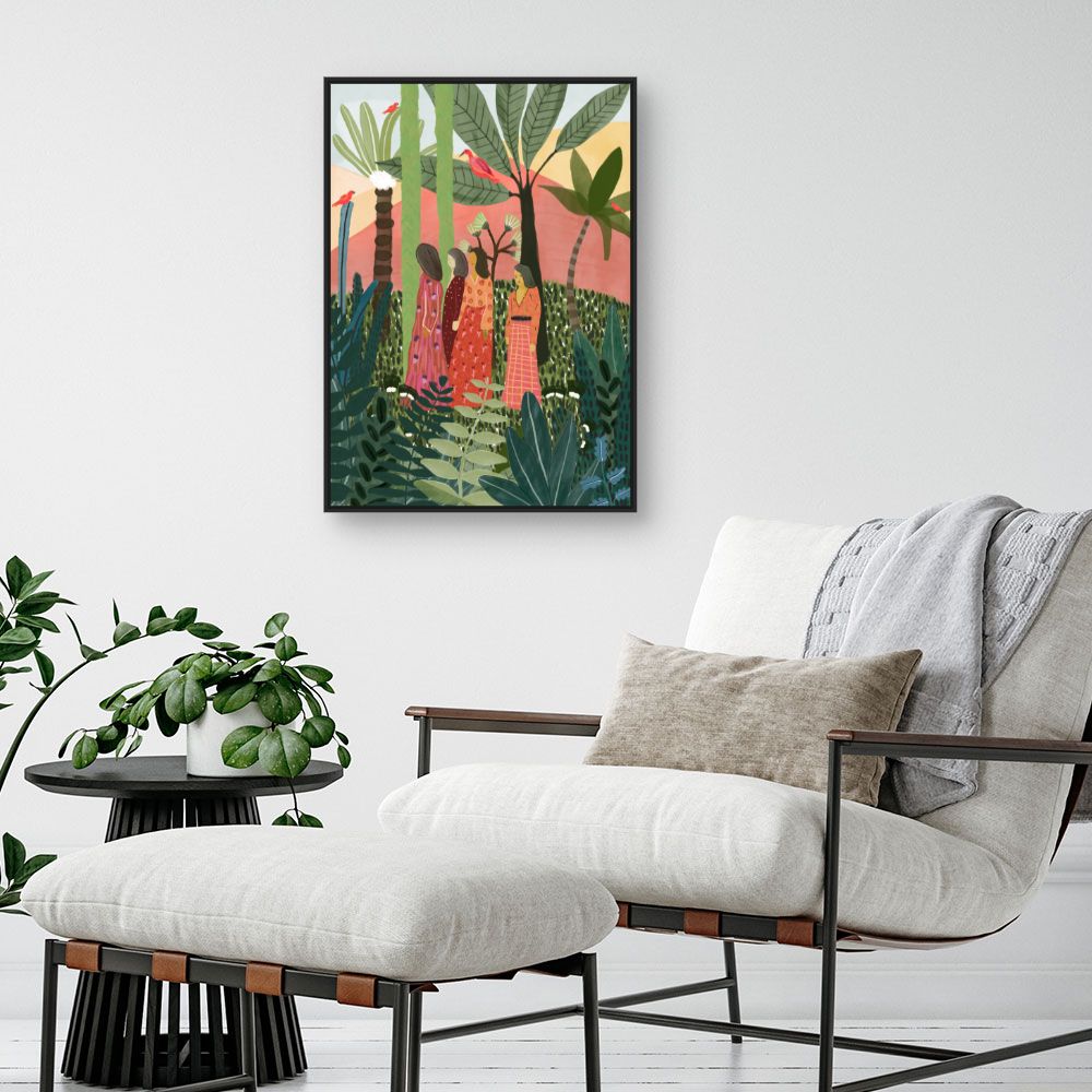 Tableau Jardin tropical vibrant
