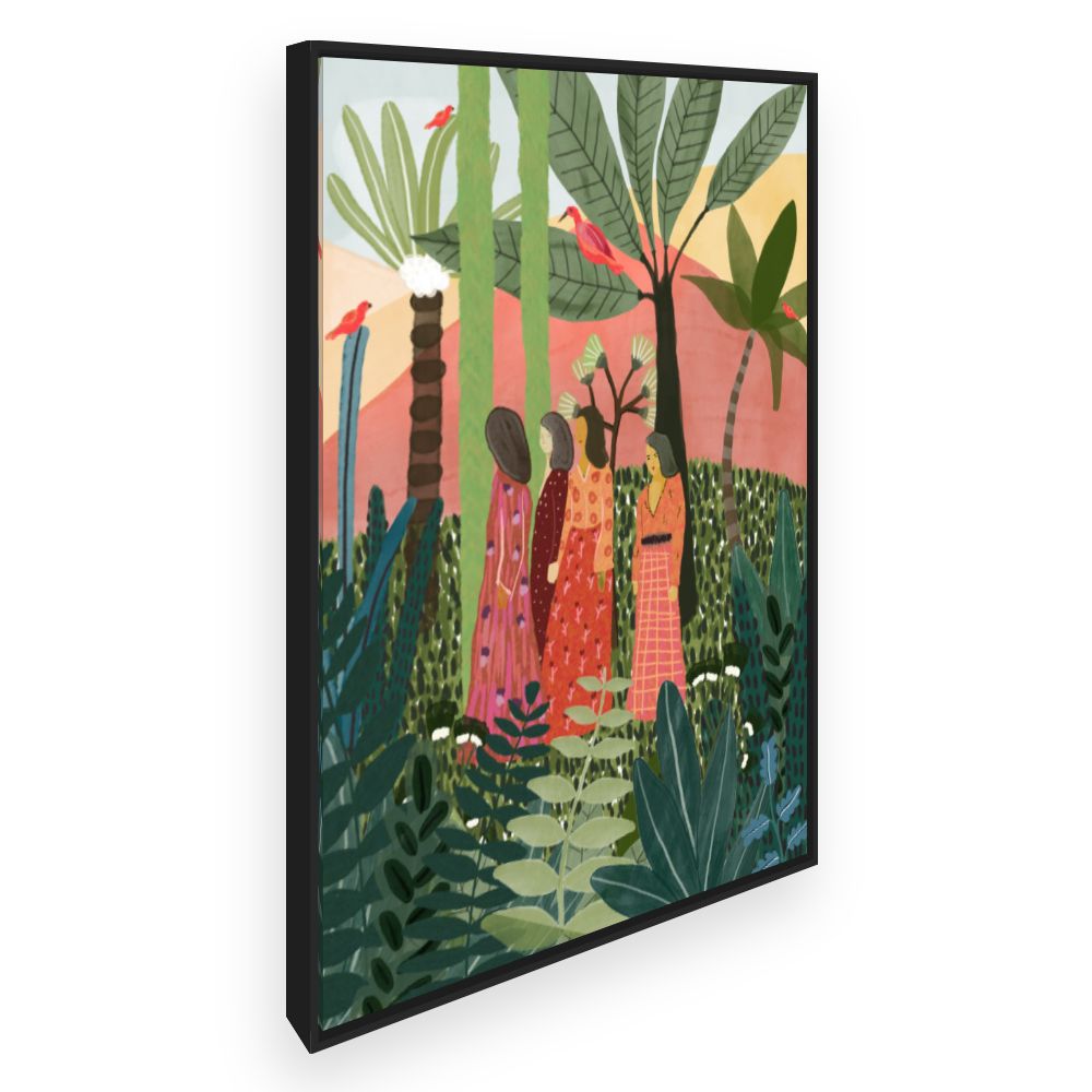 Toile Jardin tropical vibrant