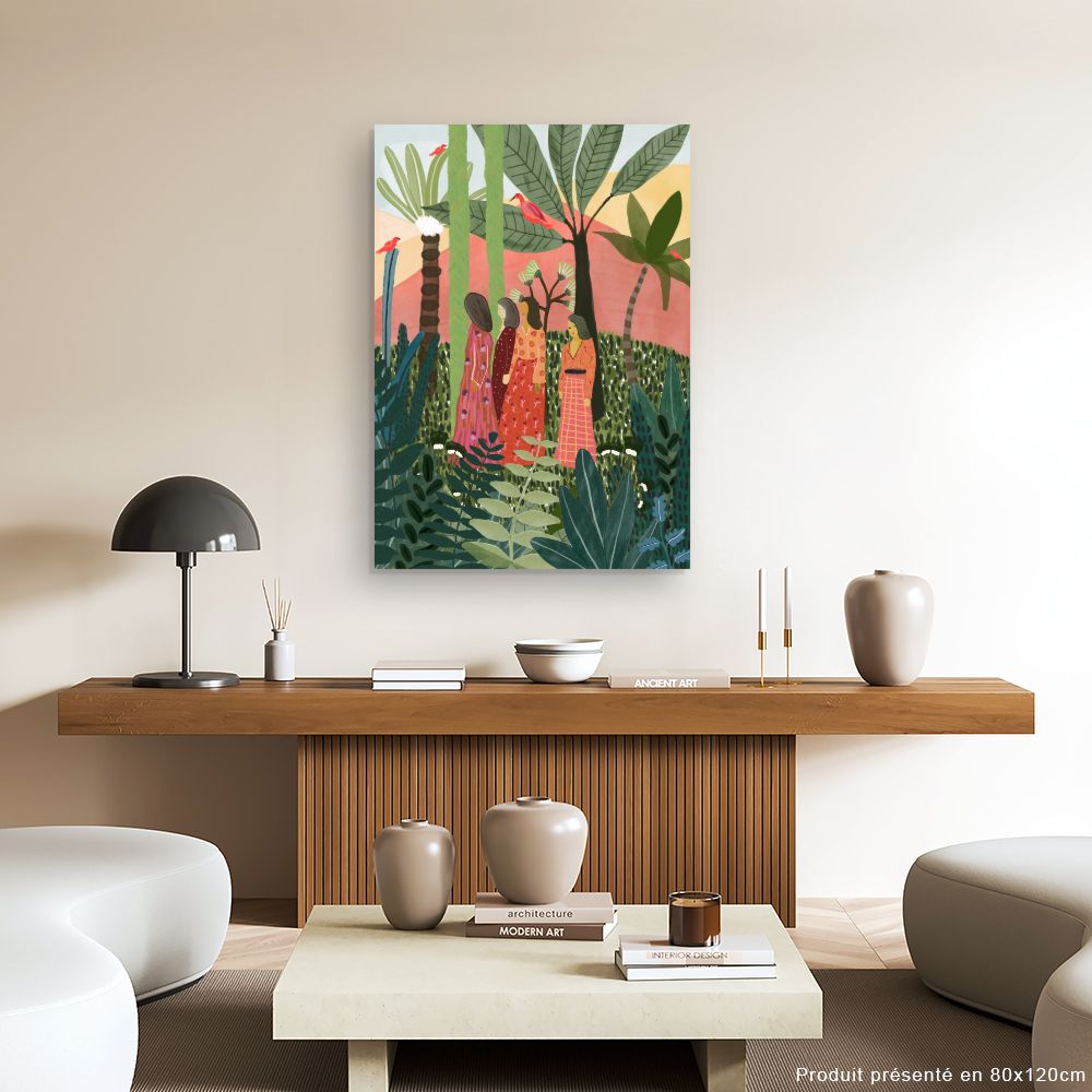 Tableau Jardin tropical vibrant